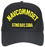 NAVCOMMDET GTMO Bay, Cuba Ball Cap with Custom Back Text Navy