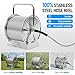 SPECILITE Stainless Steel Garden Hose Reel with 100FT Drinking Water Hose and 6.2FT Leader Pipe, Wall/Floor Mounted Metal Spool with Crank Handle, UV Resistant for Outside, Yard, Patio