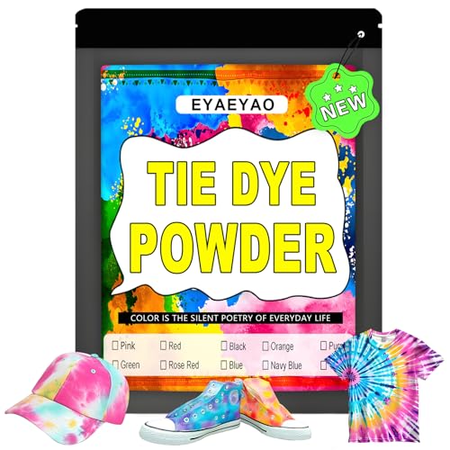 EYAEYAO Black Tie Dye for Clothes | Permanent Fabric Dye for T-Shirts, Skirts & More | Non-Toxic Tye Dye Powder for Kids & Adults | Just Add Water (Black, 2 oz)
