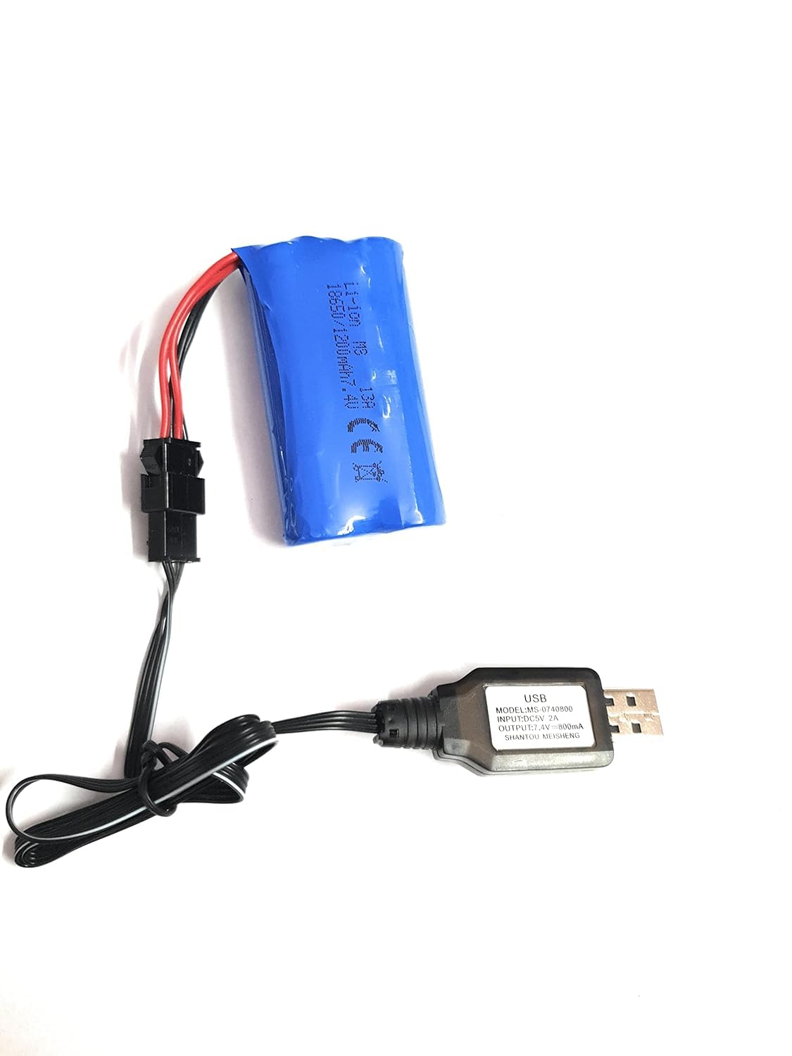 Buyway Combo 7.4V 1200Mah 13A Li-Ion Jst Sm 4Pin Connector Sm Jst 4 Pin Rechargeable Battery 1200 Mah for DIY Projects, Toys, Robotics and 4 Pin Jst 4Pin USB Charger-image-20