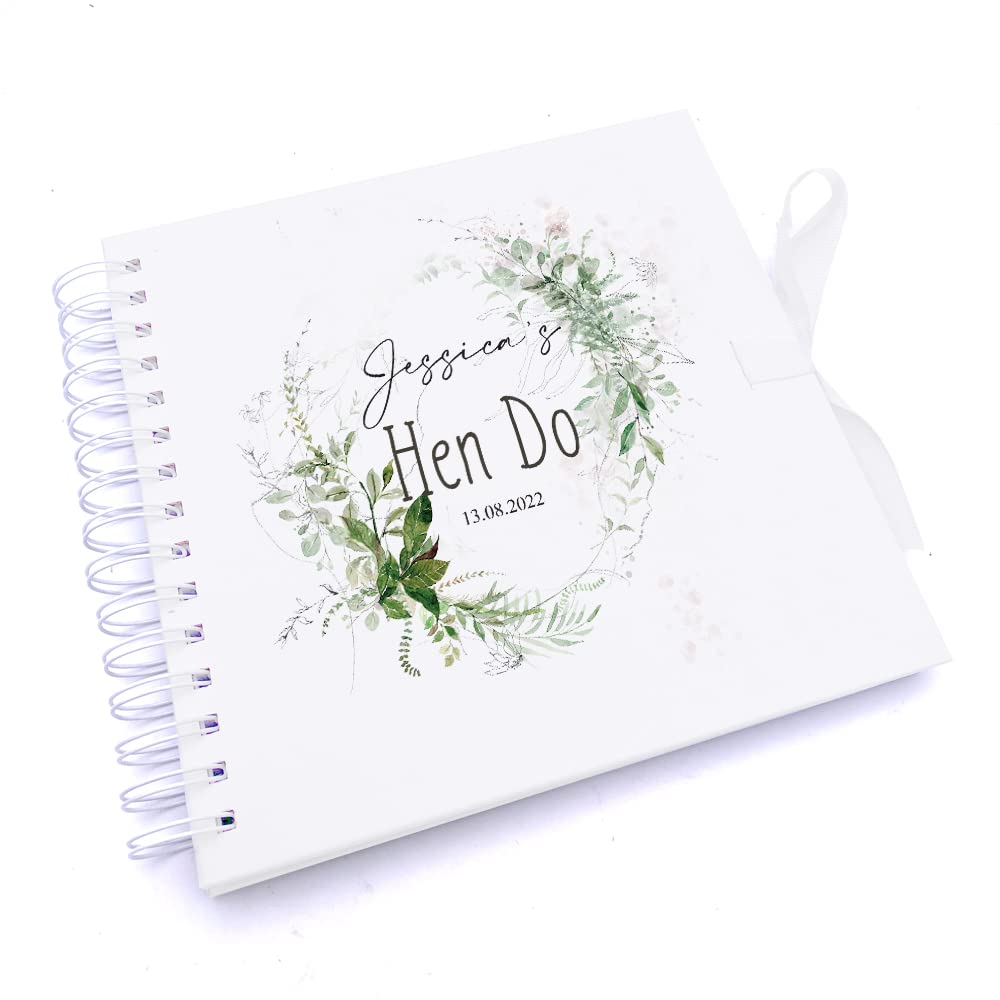 Personalised Hen Do Scrapbook, Guest book or Photo Album Botanical Themed