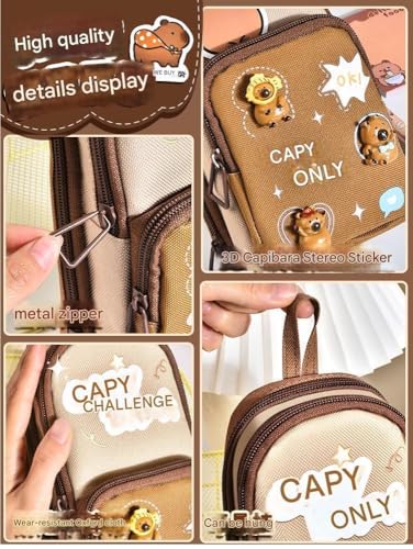 Image of Khasala Brothers Stylish Pencil Case 6 Layer with 3 Compartment Large Capacity Pen Pencil Pouch Multifunctional Pouch for School Kids Stationary Gift for Child (Brown)