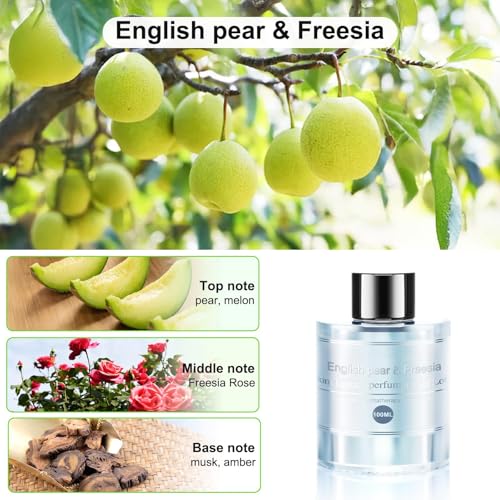 Image of Amor Lyris Car Air Freshener Refill 3.5OZ /100ml Bottle, CO01 /Dedicated Perfume Long Lasting Air Fresheners 6 Months, Car Diffuser Essential Oil Made of Natural Plant Extracts, British pear&Fressia