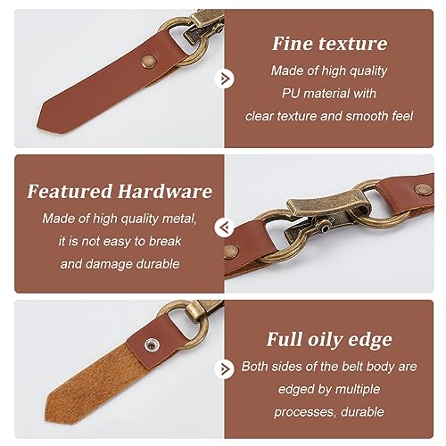 FINGERINSPIRE 6 Sets Leather Tab Closure Clip Holder Peru PU Leather Clip Buckle Toggles Sew on Leather Buckles with Clip Cardigan Clip Holder Clothing Hook Buckles for Poncho Cardigan Wrap Shawl - Image 4