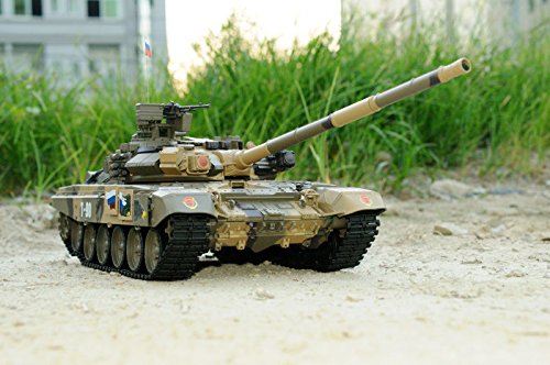 Remote Control 2.4Ghz TK6.0 1/16 Scale Russian T-90 Main Battle Tank RC Air Soft RC Battle Tank Smoke & Sound - Thumbnail 6