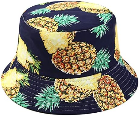 Banana Print Bucket Hat Fruit Pattern Fisherman Hats Summer Reversible Packable Cap