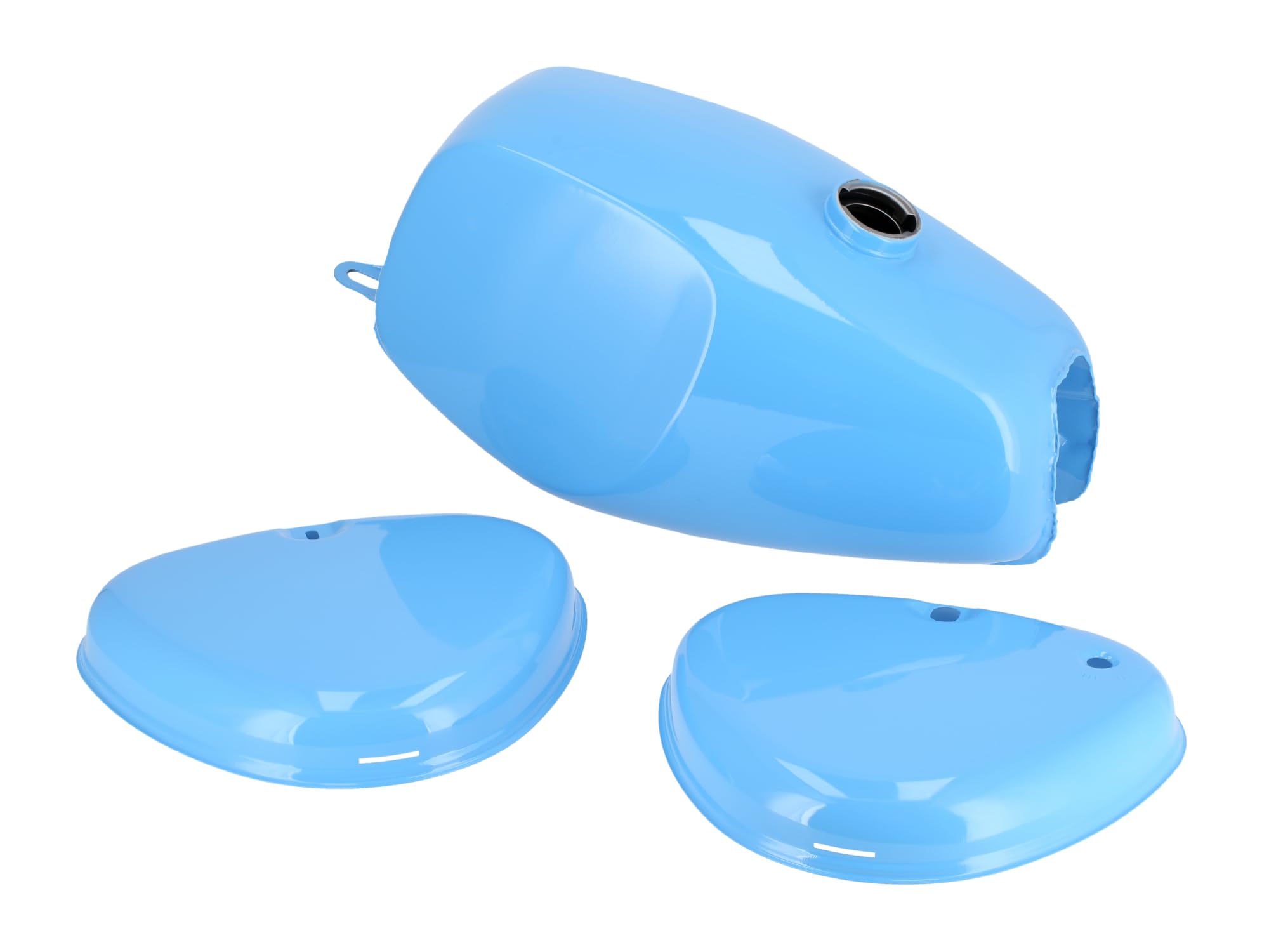Set: Büffeltank + Seitendeckel, Hellblau RAL 5012 - für Simson S50