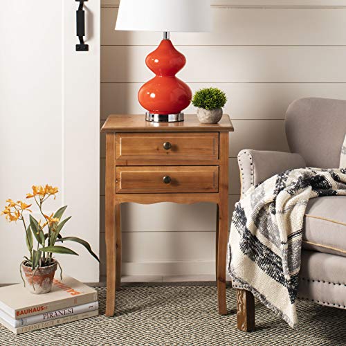 Safavieh Home Collection Lori Red Maple Wood 2-Drawer End Table