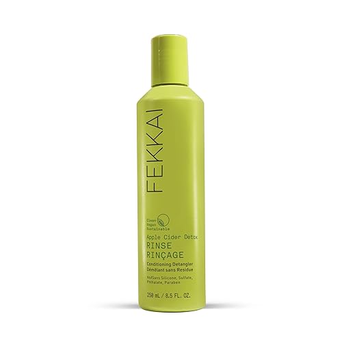 Fekkai Enjuague desenredante de vinagre de sidra de manzana limpiador de cabello y cuero cabelludo enjuague suave para aclarar el cabello elimina la