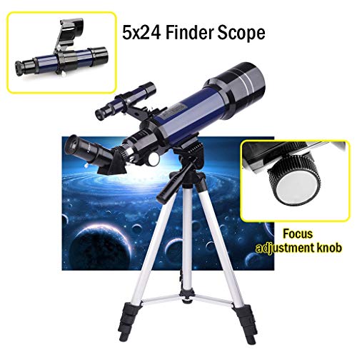 Telescopio refractor YXCKG 70mm 400mm con trípode altazimutal miniatura 6