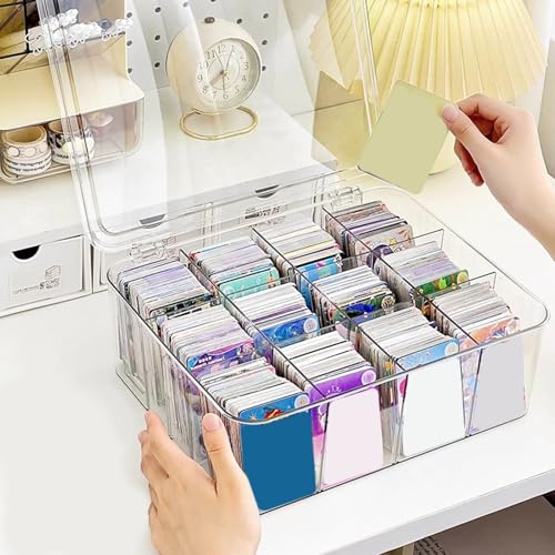 Contenedor de tarjetas de daños caja transparente organizada anime coleccionables 3