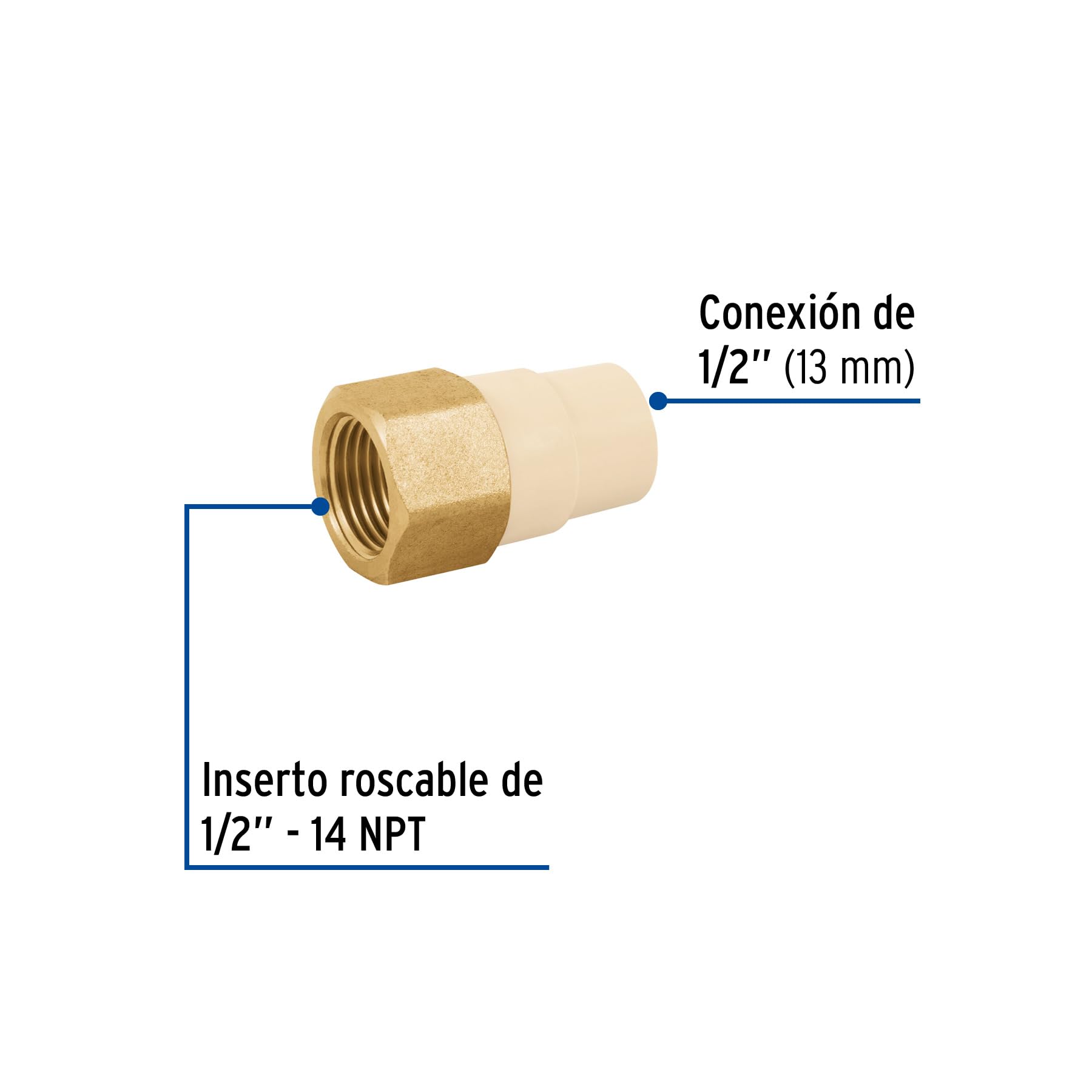 Conector En T De Latón 1/2" - Pack De 2 Unidades Para Fontanería, Agua Fría/caliente Y Aire Acondicionado