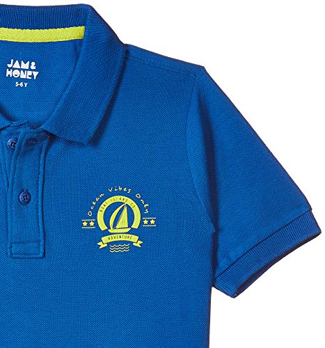 Image of Amazon Brand - Jam & Honey T Shirts for Boys | Regular Fit Solid Print Boys Polo | 100% Cotton Half Sleeves Boys Tshirt