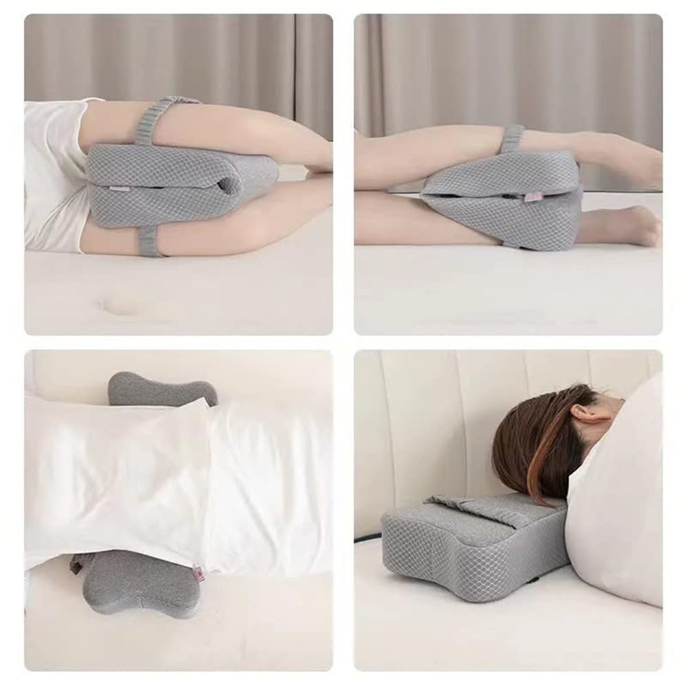 BLUEZY Oreiller de Genou, Coussin pour Les Genoux Qui dorment sur Le côté, Coussin en Mousse à mémoire de Forme, Coussin orthopédique Ergonomique