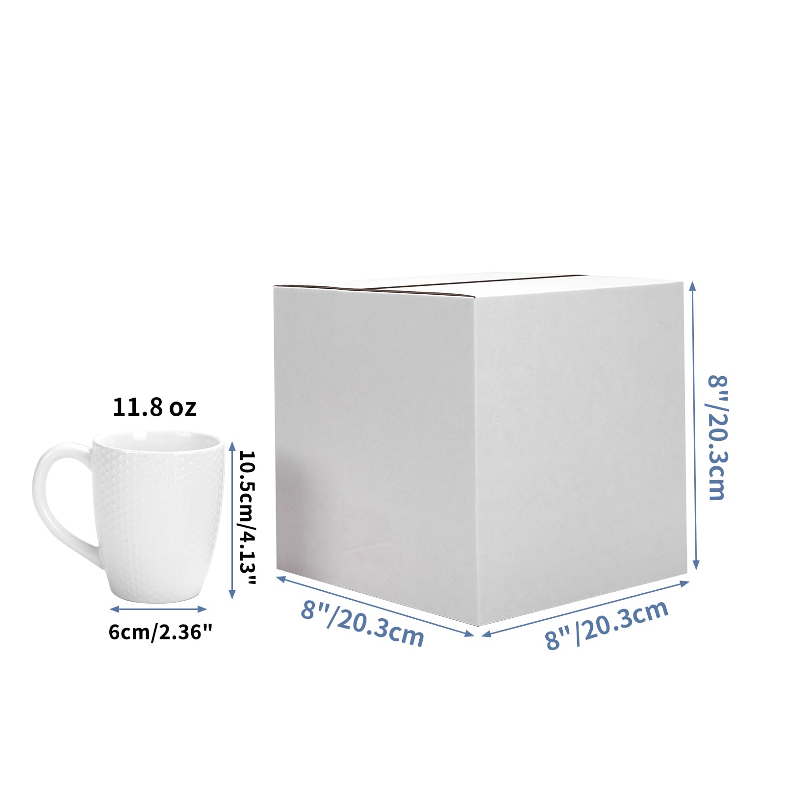 8x8x8" White Corrugated Cardboard Boxes - Shipping & Moving, Holds Up To 65 Lbs