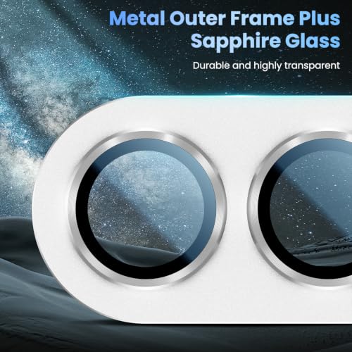 Uyiton for iPhone Duo Camera Lens Protector, Metal Frame Glass Cover - image 4