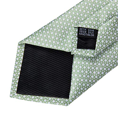 Image of DiBanGu Extra Long Tie for Men 63 inch XL Silk Necktie Set | Pocket Square and Cufflinks, Big and Tall, Jacquard Woven, Gift Box, Paisley /Plaid /Solid /Striped, for Weddinng Party Business