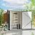 Outsunny 3.3' x 3.4' Outdoor Storage Shed, Metal Garden Tool House with Sloping Roof and Lockable Door for Backyard, Bike, Patio, Garage, Lawn, Gray