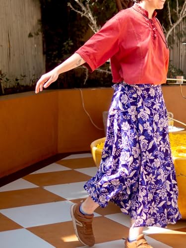 Image of Women's Boho Skirt High Low Split Summer Beach Midi Wrap Skirts