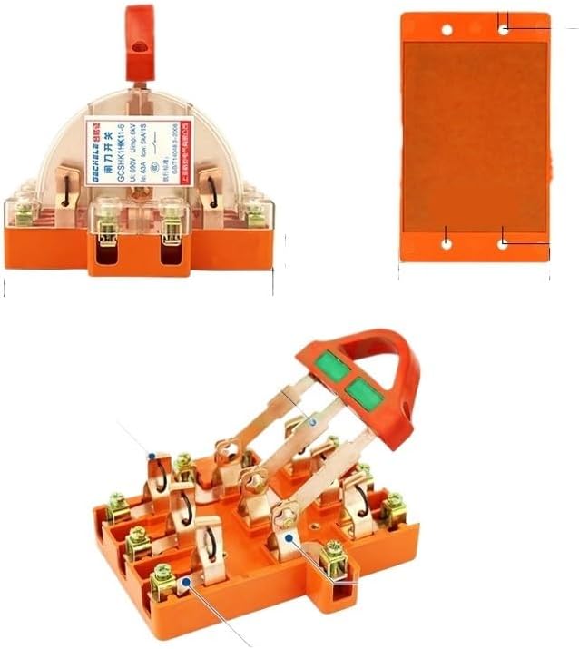 1Pcs Knife Switch Reversing Switch Knife Switch All Copper Material Display 3P 32A 220V 380V(3P-32A With Light)
