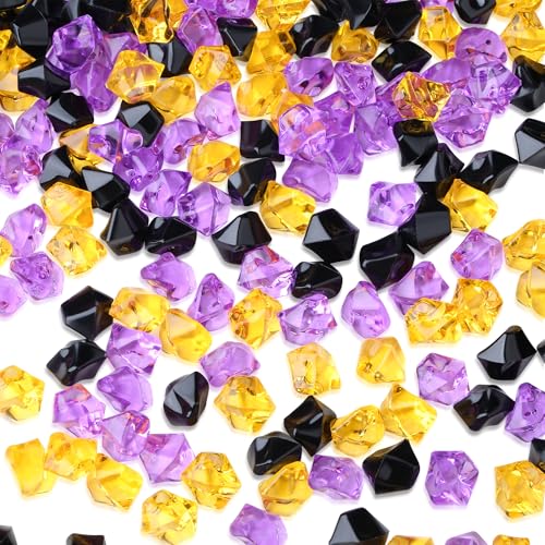 YATOJUZI 500pcs Fake Ice Cubes Halloween Decor Acrylic Crushed Rocks Vase Fillers Plastic Diamonds Gems for DIY Halloween Party Centerpiece Table Scatter Prop Display 0.5