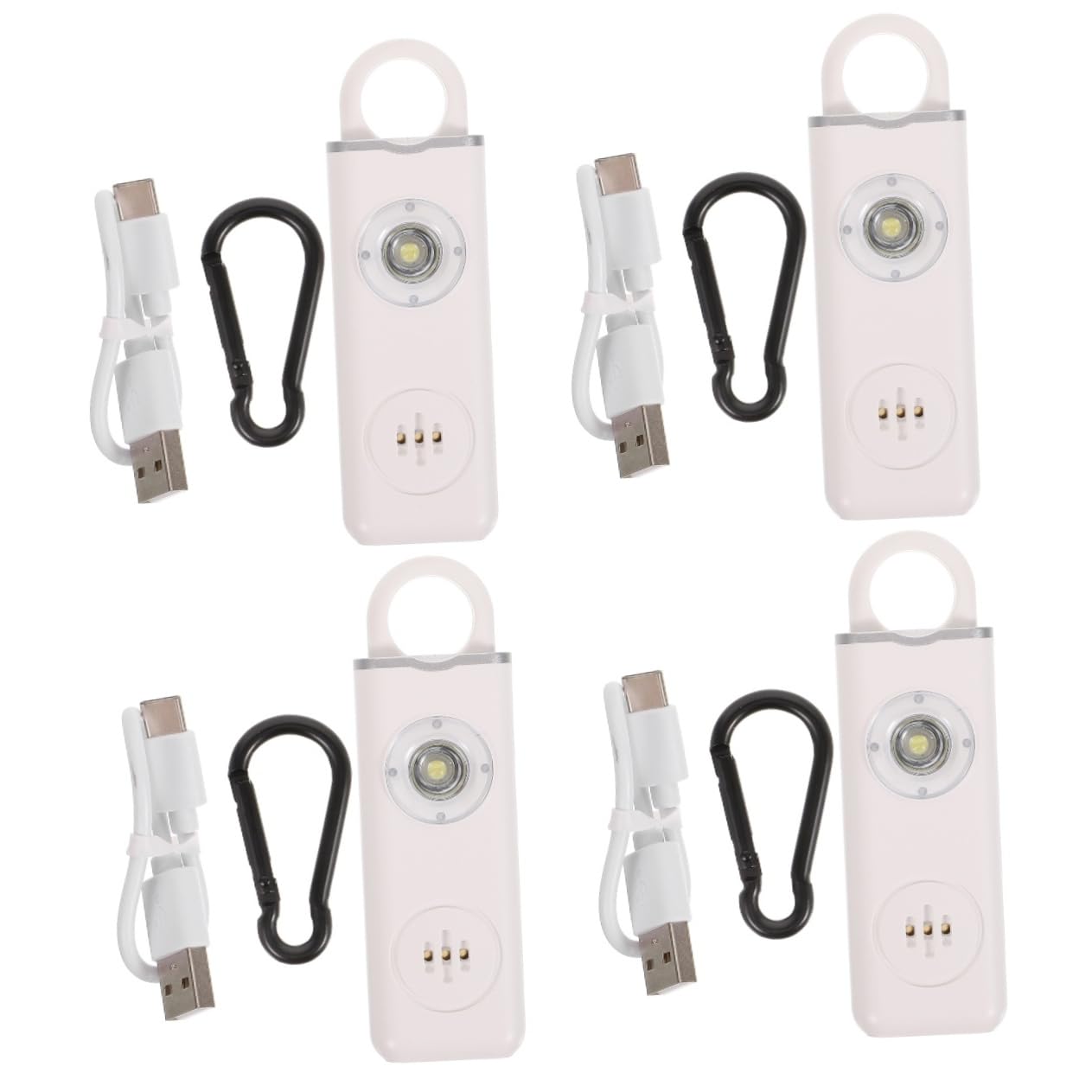 Beaupretty Allarme Personale Ricaricabile con LED Dispositivo Sicurezza Portachiavi per Quotidiana Compatto e Facile per Anziani
