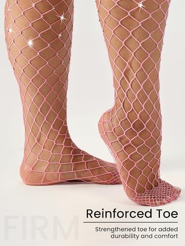 Image of Plus Size Fishnet tights Glitter stockings Sparkly Pantyhose Leggings for women-Big Mesh