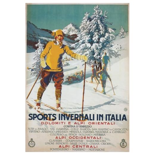 TV45 Vintage 1926 Winter Sport Italy Italian Ski Skiing Travel Poster Re-Print - A3 (432 x 305mm) 16.5" x 11.7"