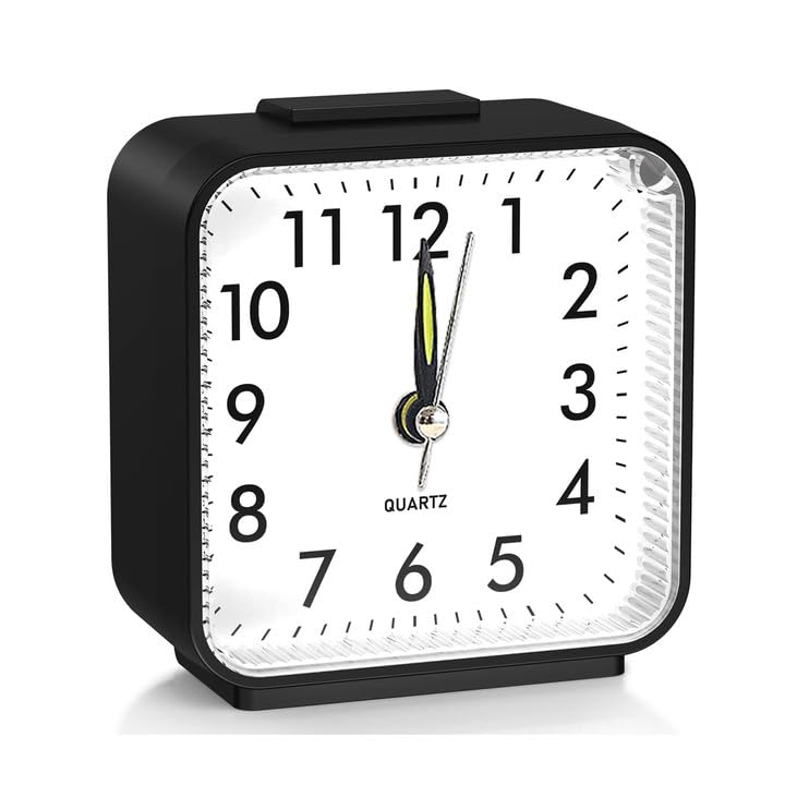 Sumajuc Bedside Silent Digital Alarm Clock, Non-Blowing Bedside Alarm Clock, Bedroom Battery Operated Large Silent Alarm Clock for Bedroom and Office with Snooze Night Light Function