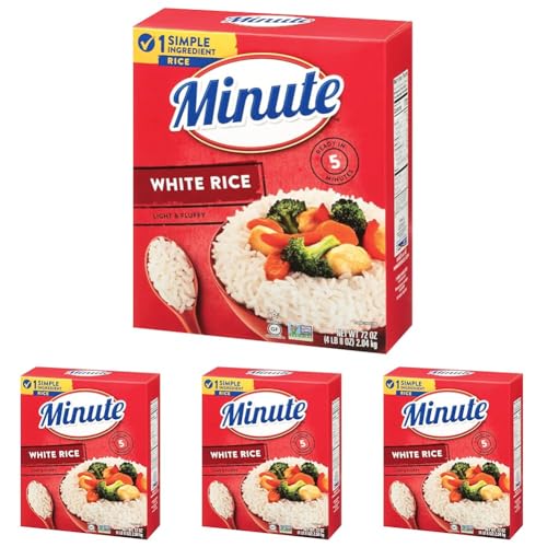 Minute White Rice, Instant White Rice for Quick Dinner Meals, 72-Ounce Box (Pack of 4)