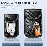 caslord Faraday Pouch for Car Keys, Pack of 2 Anti-Theft RFID Key Fob Protection Bag with 4 Pack Key Rings for Car Security, Keyless Entry Car Keys Case, M, Red and Blue - Image 6