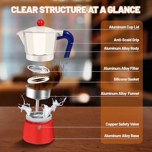 Image of 12 Cup Aluminum Espresso Stovetop Moka Pot Express Coffee Maker Percolator Italian Classic Mocha Coffee Machine for Italian and Cuban Cafe Brewing for Home & Camping 600ml 20oz