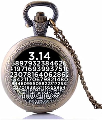 Pi Pocket Watch Necklace, Numbers Pendant ,Symbol for Pi, Math Teacher Gifts, Science Jewelry