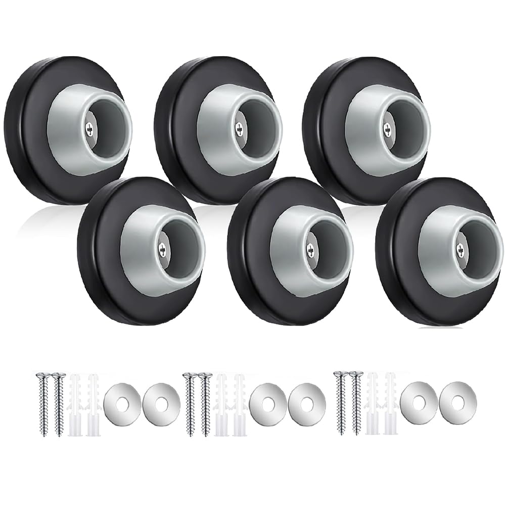 UDSKNV[KSL Stainless Steel Floor-Mounted Doorstop Rubber Silent Buffer Non-Magnetic for Glass Doors, Door Bumpers