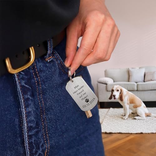 LAUBLUST Personalisierter Schlüsselanhänger mit Foto & Widmung als Personalisiertes Geschenk für Tierbesitzer ink. Geschenkbox - Personalisierte Geschenke für Hundebesitzer & Katzenbesitzer, Haustiere