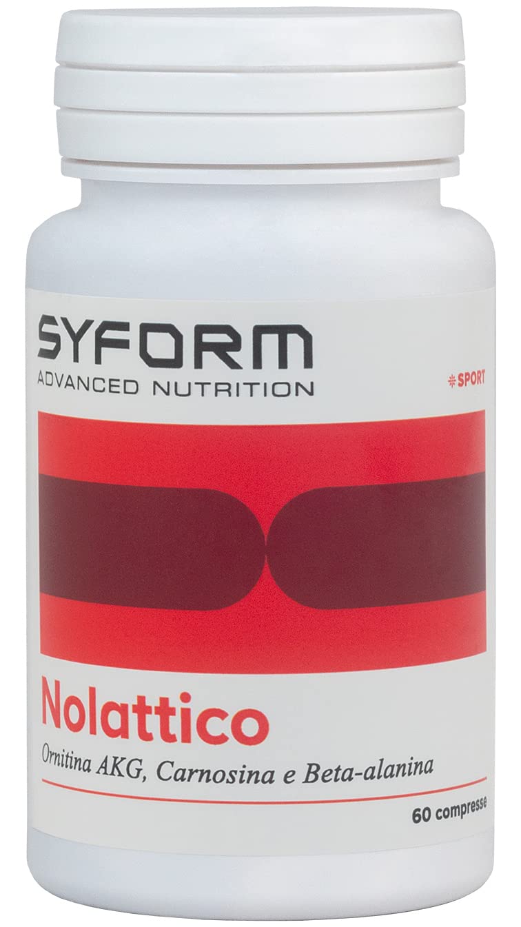 SYFORM NOLATTICO 60 COMPRESSE integratore alimentare di Ornitina AKG, Carnosina e Beta-alanina, Sport, Allenamento, Endurance, Made In Italy