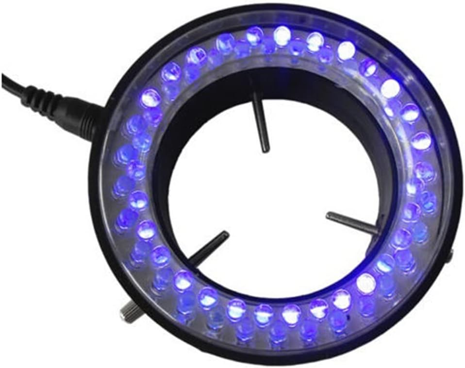 Microscope Accessories Kit Optical 60 LED Microscope Ring Light Source for Stereo Biological Zoom Microscope Microscope Slides(Blue)