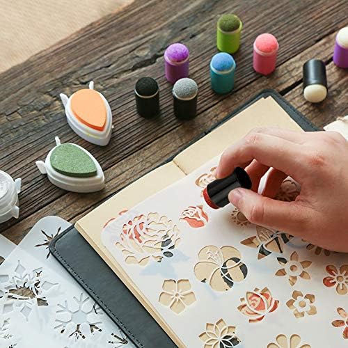 40Pcs Finger Painting Sponges, Crafting Daubers Daubers Set with Storage Box for Painting Chalk Ink Card Making Drawing