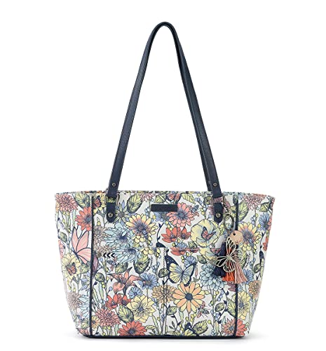 Sakroots womens Canvas, & Closure, Metro Tote Bag in Coated Canvas Large Roomy with Zip Closure Sustainable Durable Design Linin, Multi Bloom, One Size US