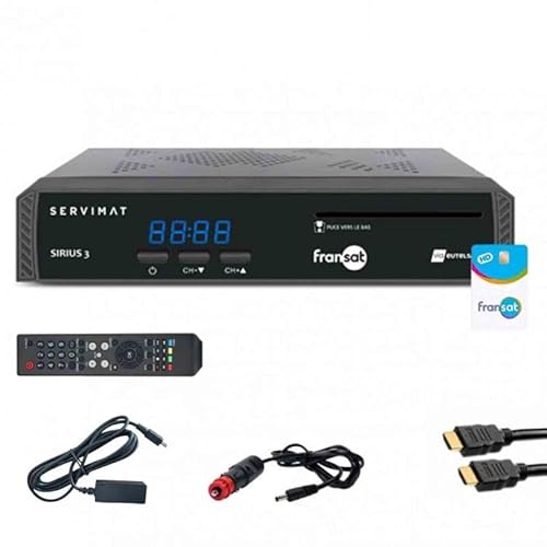 SERVIMAT - Sirius HD SERVIMAT Demodulador Satélite + Tarjeta Fransat + Puerto IR + Cable HDMI + cordón 12 V - SIRIUSFULLPACK Cover