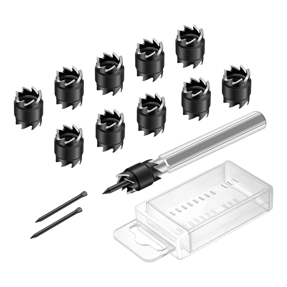 Dedjgoo 13Pcs Spot Weld Cutter Set,3/8 HSS Spot Weld Cutter Remover Drill Bits Hole Cutter Remover for Power Drill Spot Welding