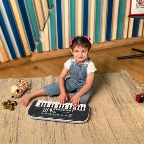 Image of Kadence K-Tone 32B Mini Keyboard for Kids | 32 Accordion Keys | 128 Rhythms & Tones | 30 Demo Songs, 15 Real Voices & 8 Indian Instruments | Dual Speakers with Recording | With Power Adapter | Blue