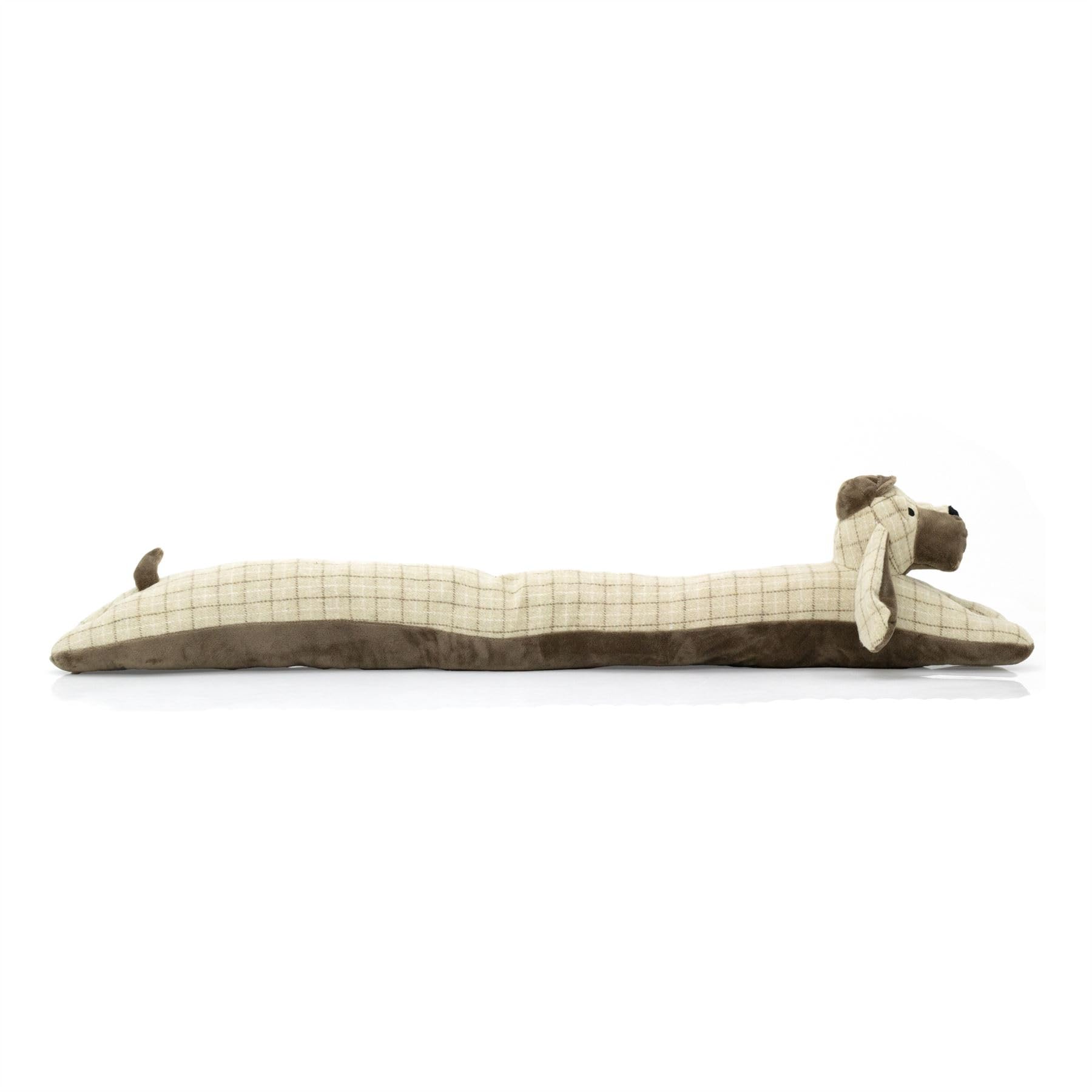 Carousel Home Cream Beige Basset Hound Dog Draught Excluder | Fabric Hound Dog Shaped Draft Excluder With Hat | Novelty Decorative Door Draught Cushion - 90Cm