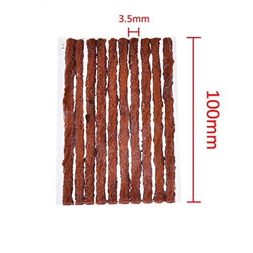 Image of ESUPPORT 50Pcs Tire Repair Plugs Tyre Repair Rubber Sealing Strip Emergency Tubeless Tire Puncture Repair Strings Seal Tool Car Motorbike Brown 100mm x 3.5mm