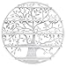 Sorbus Wall Mounted 5 Tier Nail Polish Rack Holder - Tree Silhouette Round Metal Salon Wall Art Display (White)