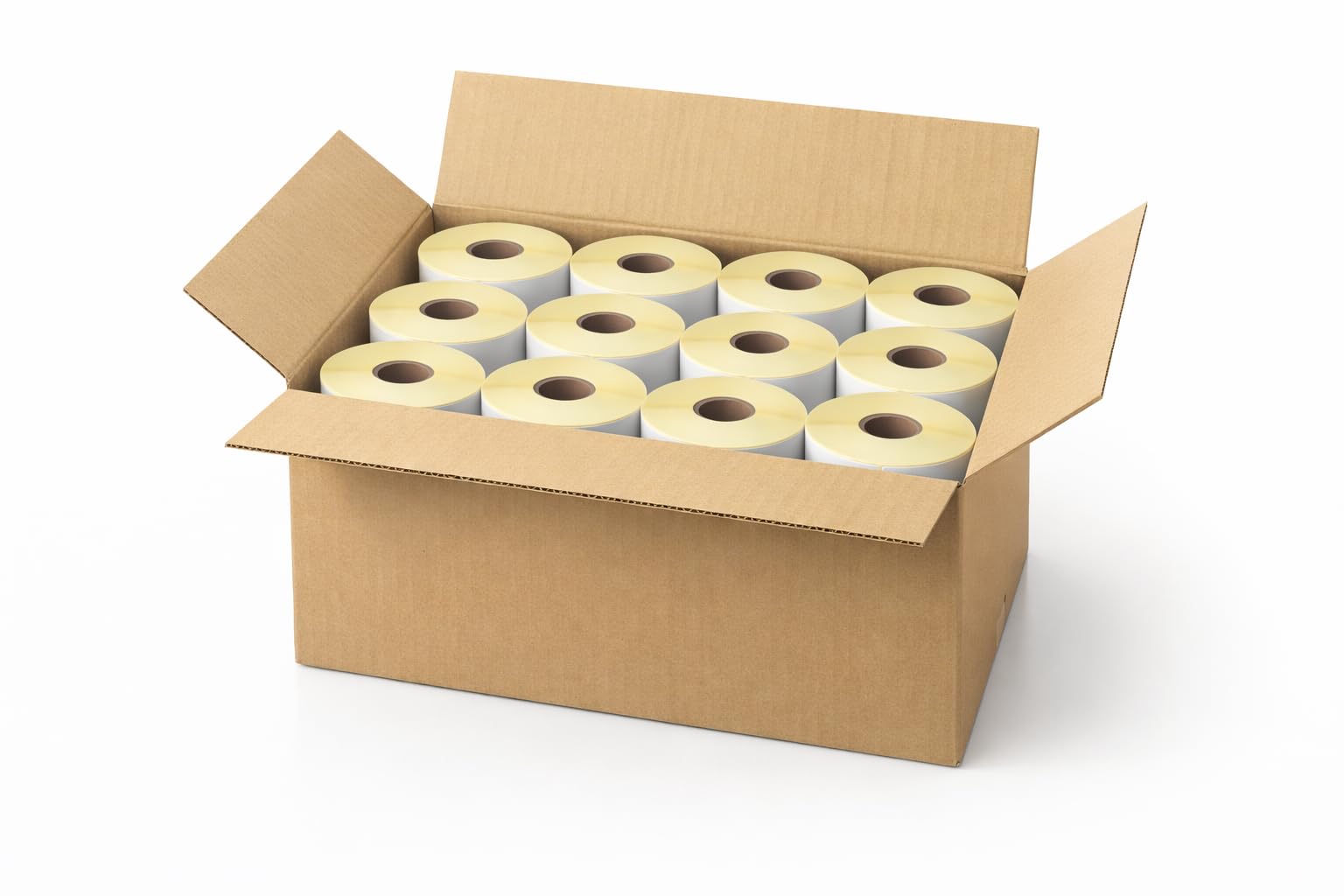 Lot de 12 rouleaux d'étiquettes d'expédition 103 x 199 mm DHL, DPD, GLS, UPS I 250 pièces par rouleau I 103 x 199 mm Étiquettes thermiques I Adhésif permanent thermique direct I Autocollant de colis
