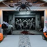 foto parcela garaje Amplia aplicación: Este banner de decoración de puerta de garaje de Halloween de gran tamaño también se puede asegurar a cualquier pared o área grande. Es una gran decoración de Halloween para el hogar, escuelas, iglesias, centros comunitarios, negocios, parques y otras áreas locales.
