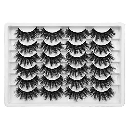Newcally Lashes Fake Eyelashes Long Dramatic Fluffy Wispy Crossed Faux Mink Eyelashes Thick Volume Lashes Pack