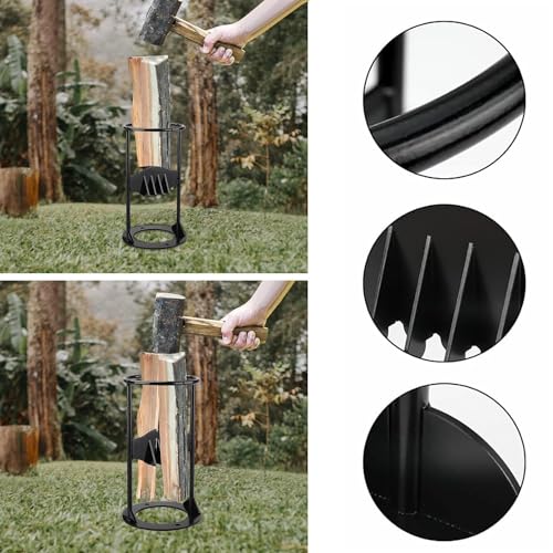 CZ-XING Manual Log Splitter, Firewood Kindling Splitter, Safety Carbon Steel,Heavy Duty Manual Splitting Tool, Firewood Log Splitter, Suitable for Home Camping Outdoors Hardwoods 2 CZ-XING Manual Log Splitter, Firewood Kindling Splitter, Safety Carbon Steel,Heavy Duty Manual Splitting Tool, Firewood Log Splitter, Suitable for Home Camping Outdoors Hardwoods - Image 2
