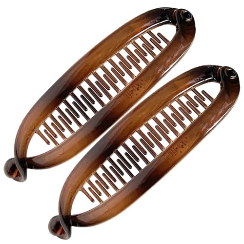 Forza affidabile: goditi la durata e l'eleganza con la nostra molletta per capelli alla banana, realizzata con materiale acrilico ispessito e una struttura forte, garantendo un uso a lungo termine senza una facile deformazione o rottura. Il suo design resistente all'usura rimane impeccabile nel tempo